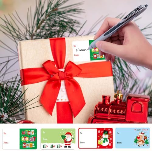 500 Christmas Gift Tags,Self Adhesive Santa Stickers for Xmas Presents - Image 2