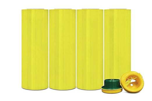 APQ 4 Rolls of Blown Hand Stretch Film 18" x 1500'. Yellow Hand Stretch Wrap - Image 7