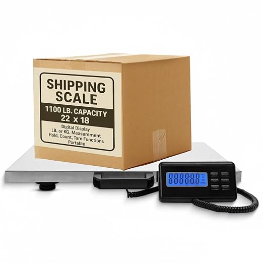 Houseables Shipping Scale, Platform Scale, Industrial, Heavy Duty, 1100 LB by Houseables