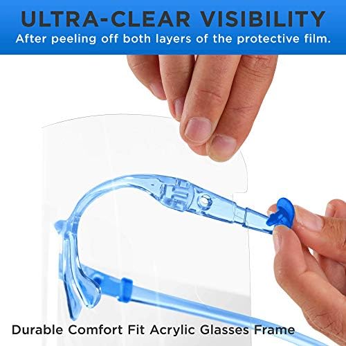 Salon World Safety Face Shields with Blue Glasses Frames (Case of 80) - Image 5