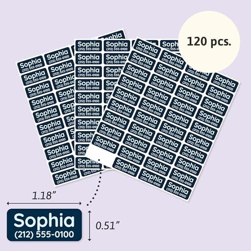 TeddyLabels - Clothing Labels for Nursing Home (120) – Self-Adhesive Name Tags for Clothes and Personal Items. Personalized Labels for Daycare, Nursing Homes, and Laundry Use - Dark Navy Blue - Image 6