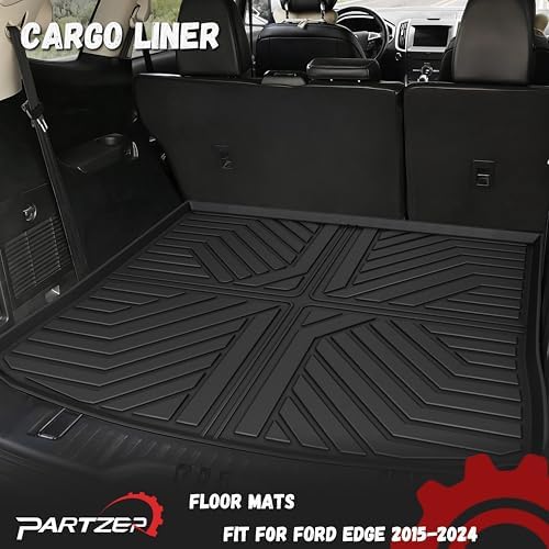 Floor Mats for Ford Edge 2015-2024, Custom Fit TPE All Weather Floor Liners, 1st & 2nd Row & Trunk Mat Edge SE, SEL, SEL Plus, Titanium, Sport, ST, ST-Line Accessories - Image 6