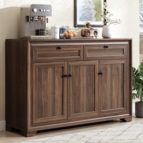 ONBRILL 48 Inches Sideboard Buffet Cabinet with Storage, Brown by ONBRILL