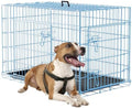 FDW | 36" Foldable Metal Dog Crate | Blue | Cage for Medium Dogs by FDW