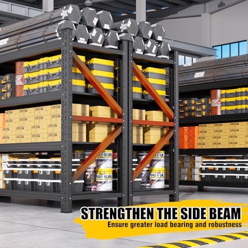 5 Set 6000LBS Heavy Duty Storage Shelves, 69"W Adjustable Garage Shelving Unit, Rust Proof Large Metal Storage Rack, 24"D x 69"W x 64"H Industrial Shelving for Warehouse, Basement, Supermarket - Image 6