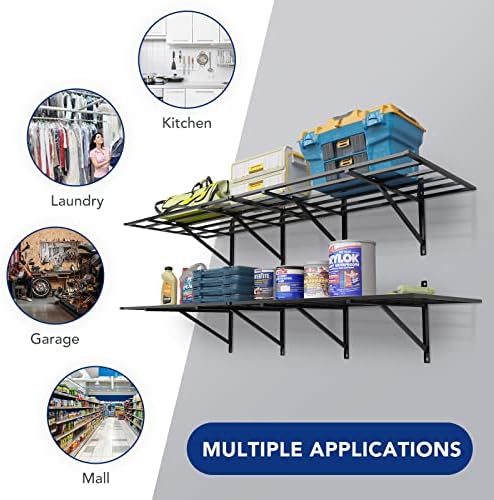 FLEXIMOUNTS 2 Pack 2x6ft Heavy Duty Garage Storage Shelving, 1600lbs, Black - Image 7