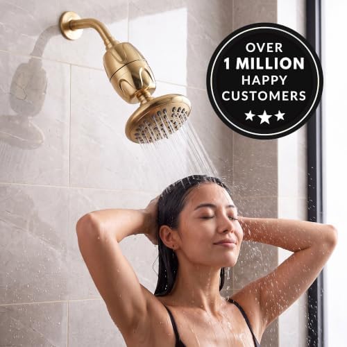 Aqua Elegante Chlorine Shower Water Filter - Polished Brass - Image 6