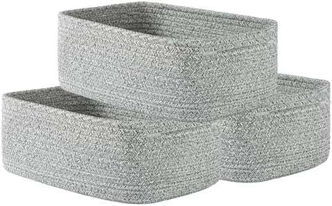 KALLAX Small Woven Storage Basket for Organizing, 12 x 8 x 4.5 inch, 3 Pack by KALLAX