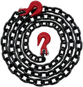 3/8" X 10' Grade 80 Transport Binder Chain - 7,100 LBS WLL - Clevis Grab Hook, Tie-Down, Towing by Falcon+Cargo