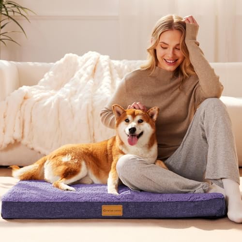 Patas Lague Orthopedic Large Dog Bed Washable Pet Sofa Mat 36''X24''Purple - Image 2