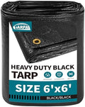 TARPAL tarp Waterproof 6x6 Feet Black 14mil Heavy Duty tarps by TARPAL