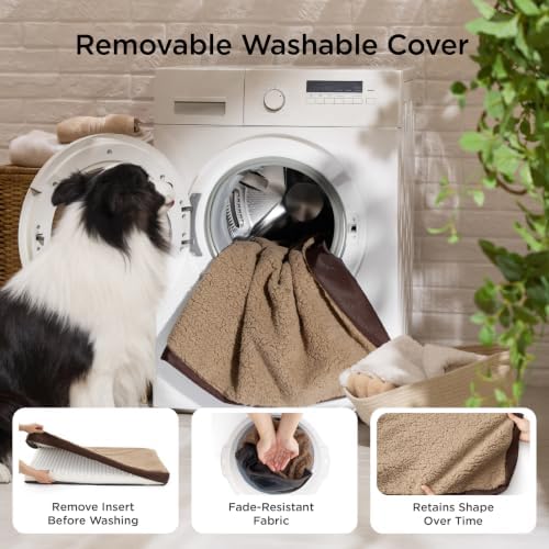 Bedsure XL Dog Bed for Crate, Pet Bed with Washable Cover, 41x29 Inch Brown - Image 5