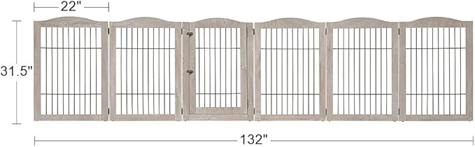 unipaws 132" Extra Wide Dog Gate and Pet Playpen, Free Standing Tall Fence - Image 6