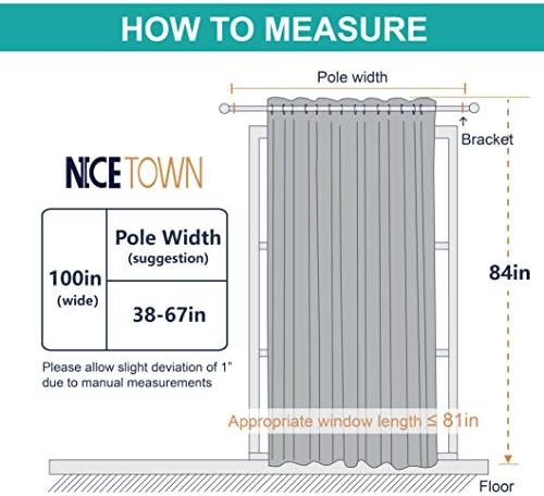 NICETOWN Gray Room Divider Curtain for Patio 100" Wide x 84" Long 1 Panel - Image 5