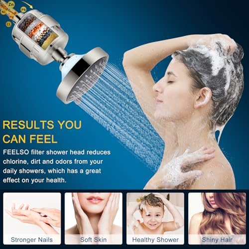 FEELSO Shower Head with Shower Filter, Filtered Shower Head for Hard Water - Image 3