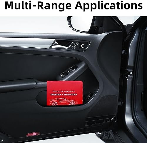 Ziciner Car Registration Insurance Holder, 2Pack Essential Auto Card Document Glove Box Organizer with Touch Fastener, Vehicle Interior Accessories Perfect for Most Car, Truck, SUV (Red/Big Car) - Image 5