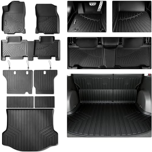 All Weather Floor Mats Set for Toyota RAV4 2018 2017 2016 2015 2014 2013 TPE Rubber Liners RAV4 Odorless Anti-Slip Car Floor Liners - 1st & 2nd Cargo Mat Covering The Backrest Full Set by Unknown