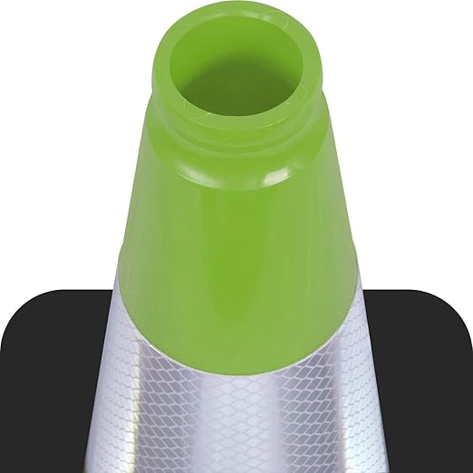 Fluorescent Orange/Green PVC Traffic Cones, Heavy Black Base Parking Lot Cone - Image 3