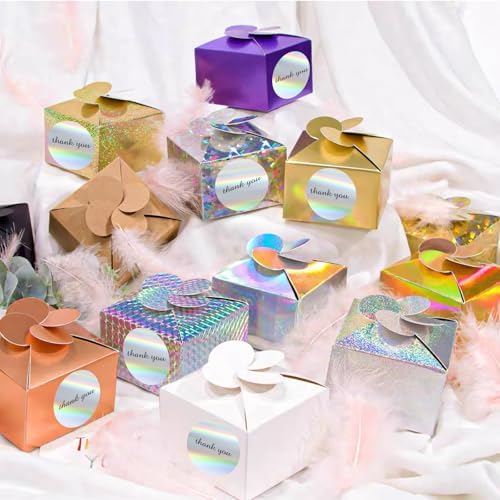 2" Circle Holographic Thermal Label Stickers, Round Printable Rainbow Glitter Thermal Printer Sticker Labels for Gift Wrapping, Self-Adhesive DIY Custom Logo Design- Silver (300Pcs/Roll) - Image 4