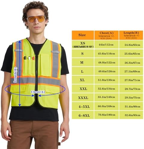 A-KSAFETY High Visibility Safety Vest for Men Women with Pockets and Zipper - Image 3