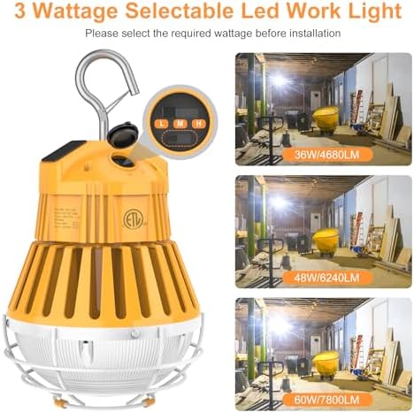60W 48W 36W LED Temporary Work Light, Portable Hanging Construction Light - Image 3