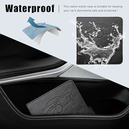 Ziciner Car Registration and Insurance Holder, Auto Card Document Glove Box Organizer with Magnetic Closure, Universal Vehicle Interior Accessories for Cars SUVs (Black-Small) - Image 4