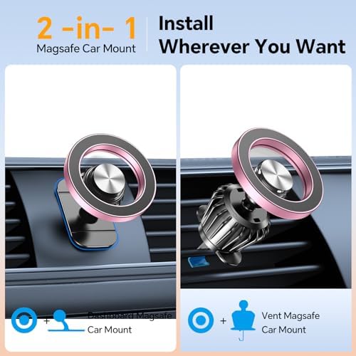 Kaistyle for Magsafe Car Mount【Strong Magnet】Magnetic Phone Holder for Car Phone Holder Mount Dash Mounted Holders Cell Phone Holders for Your Car Accessories for Women Men for iPhone 18 Pro Max 17 16 - Image 2