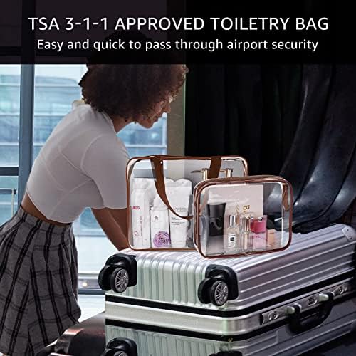 6Pcs Crystal Clear PVC Travel Toiletry Bag Kit for Women Men, Cosmetic Bags - Image 2