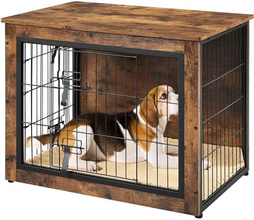 Yaheetech 32in Wooden Dog Crate Furniture w/Cushion for Small/Medium Dogs by Unknown