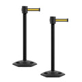 Montour Line MSR760 Set of 2 Retractable Belt Barrier Stanchion, Rubber Base by Montour+Line