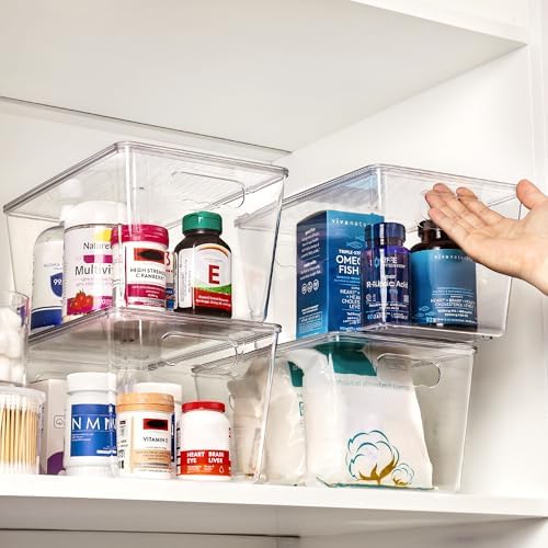 Vtopmart 2 Pack Clear Stackable Storage Bins with Lids and Handles, Large - Image 4