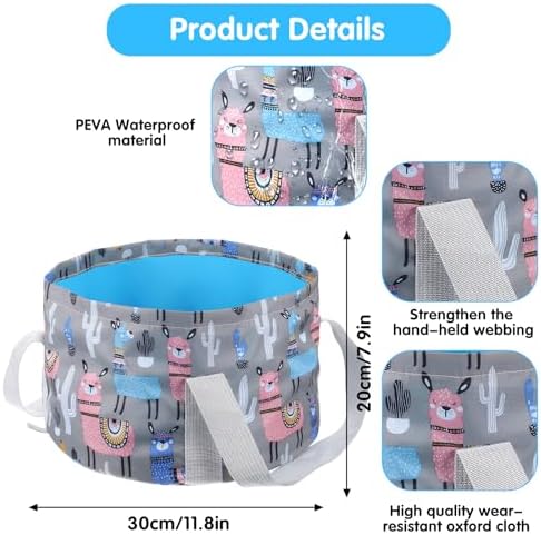 Foldable Bucket for Soaking Feet - Portable Foldable Foot Bath Tub Spa Basin for Travel, Home Pedicure & Outdoor Camping (Grey) - Image 3