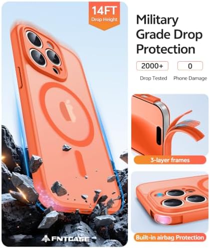 FNTCASE for iPhone 14 Pro Max Case, Fit for Magsafe, Glass Screen Protector - Image 5