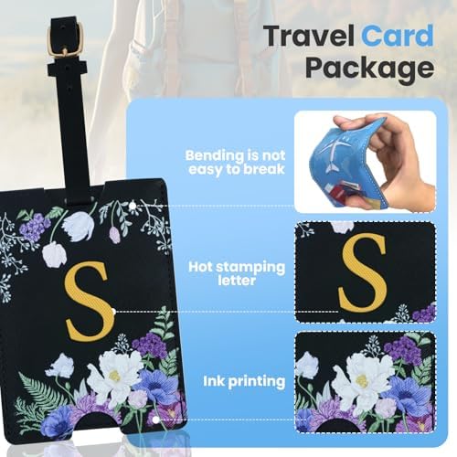 2 Pack PU Leather Privacy Luggage Tags, Double-Layer Hidden ID - Image 4