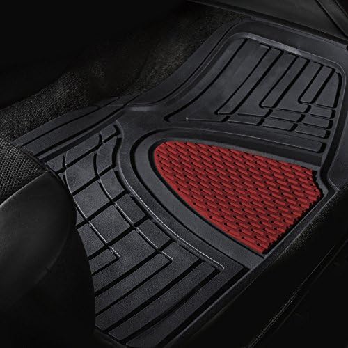 FH Group Premium Liners Tall Channel Trimmable All Weather Rubber Full Set Car Floor Mats (Pink) w. Trimmable All-Season Cargo Liner (Burgundy) - Universal Fit for Cars Trucks and SUVs - Image 3