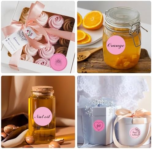 2 Inch Round Thermal Label Stickers, Pink Gradient Circle Thermal Stickers Labels, Direct Thermals Printer Label for Logo Design-300 Sheets/1 Roll - Image 6