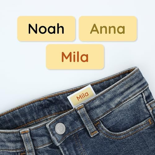 TeddyLabels - Clothing Labels for Nursing Home (180) – Self-Adhesive Name Tags for Clothes and Personal Items. Personalized Labels for Daycare, Nursing Homes, and Laundry Use - Yellow by Teddylabels