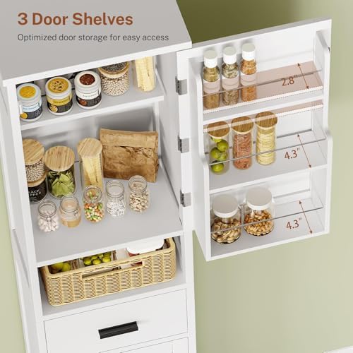 67" H Tall Storage Cabinet with 2 Doors, Narrow Bathroom Storage Cabinet - Image 5