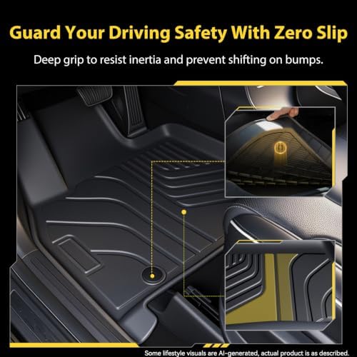 Custom Fit All Weather TPE Floor Mat for 2027 Kia Telluride Hybrid (7/8 Seats, Driver/Passenger Single Mat), Waterproof Anti-Slip Floor Liner - Image 4