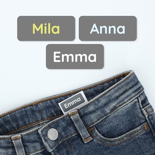 TeddyLabels - Clothing Labels for Nursing Home (120) – Self-Adhesive Name Tags for Clothes and Personal Items. Personalized Labels for Daycare, Nursing Homes, and Laundry Use - Grey by Teddylabels