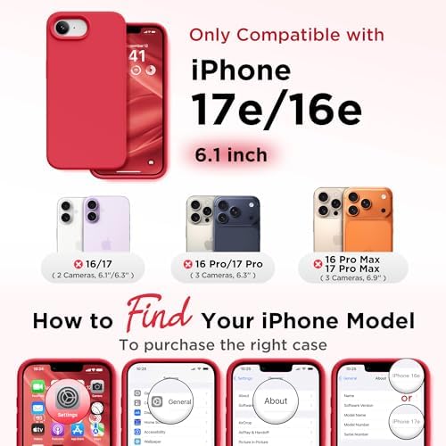 GolbinBox Magnetic for iPhone 17e/16e Case, Silicone Cover, Red - Image 2