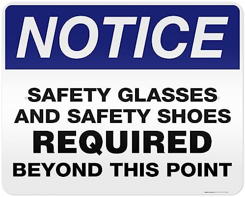Safety Glasses and Safety Shoes Required Beyond This Point Sign, 24x30 by MySignCenter