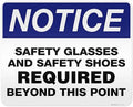 Safety Glasses and Safety Shoes Required Beyond This Point Sign, 24x30 by MySignCenter