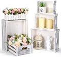CroBlissful 5 Pack Wooden Crates for Display Rustic Nesting Crates, White by CroBlissful