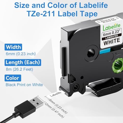 6mm Label Tape Replacement for Brother P Touch TZe-211 TZe211 TZe TZ Tape - Image 2