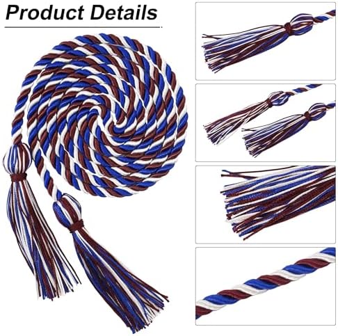 GraduationMall Graduation Honor Cord 68" MaroonRoyalWhite - Image 3