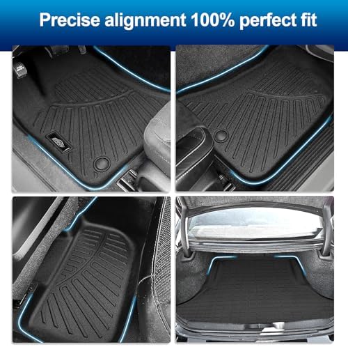 Peleus Floor Mats for Dodge Charger RWD 2011-2023 & Chrysler 300 RWD,TPE All Weather Protection 2 Rows Car Floor Liners with Cargo Liner Dodge Charger RWD Trunk Mat+Floor Mats - Image 3