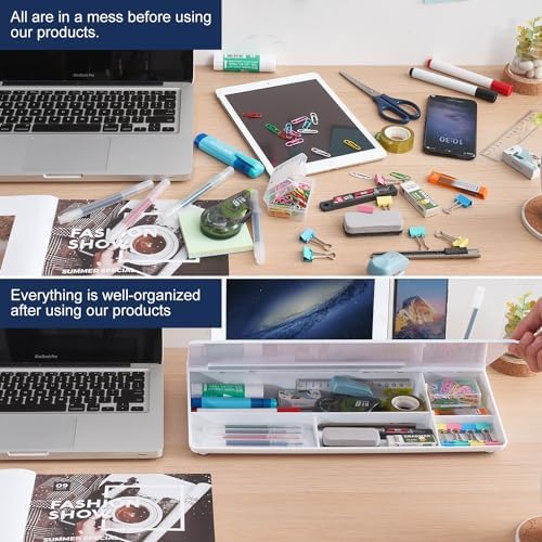 TSJ OFFICE Desktop Whiteboard Dry-Erase-Board - Computer Keyboard Stand White Board Surface Pad with Drawer, Desk Organizers with Accessories for Office, Home, School Supplies - Image 3