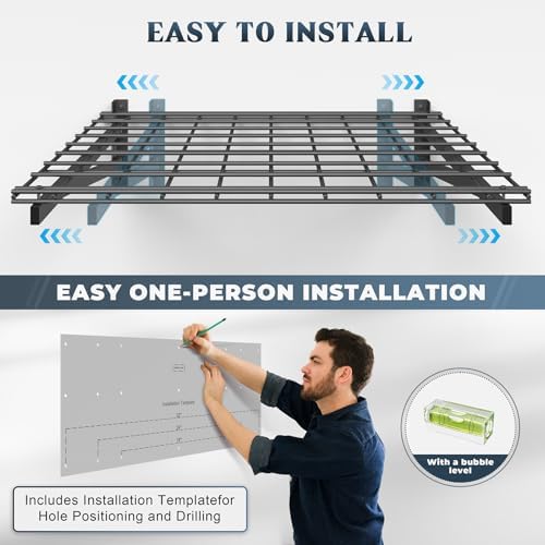 Jusgym 4 Pack Wall Mounted Garage Shelving, 2x3ft, 1400lbs Integrated Grid - Image 5