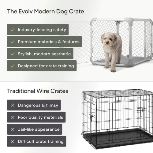 Diggs Evolv Modular Dog Crate for Dogs 18-22" Tall, Ash, Intermediate - Image 4
